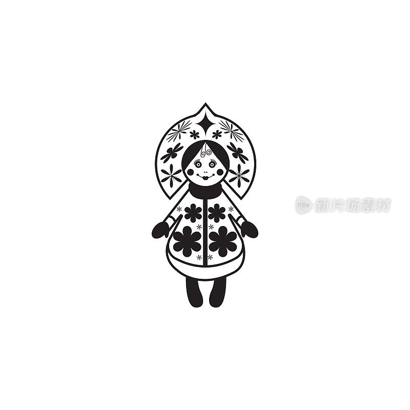 Snow Maiden icon. Christmas or New Year element. Premium quality graphic design. Signs, outline symbols collection, simple icon for websites, web design, mobile app